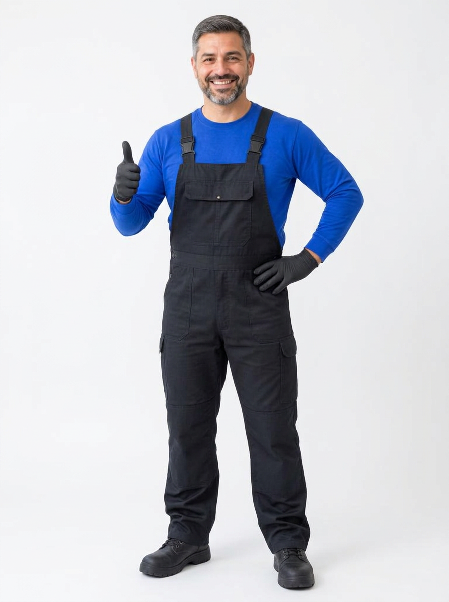 profissional com equipamento de desentupimento